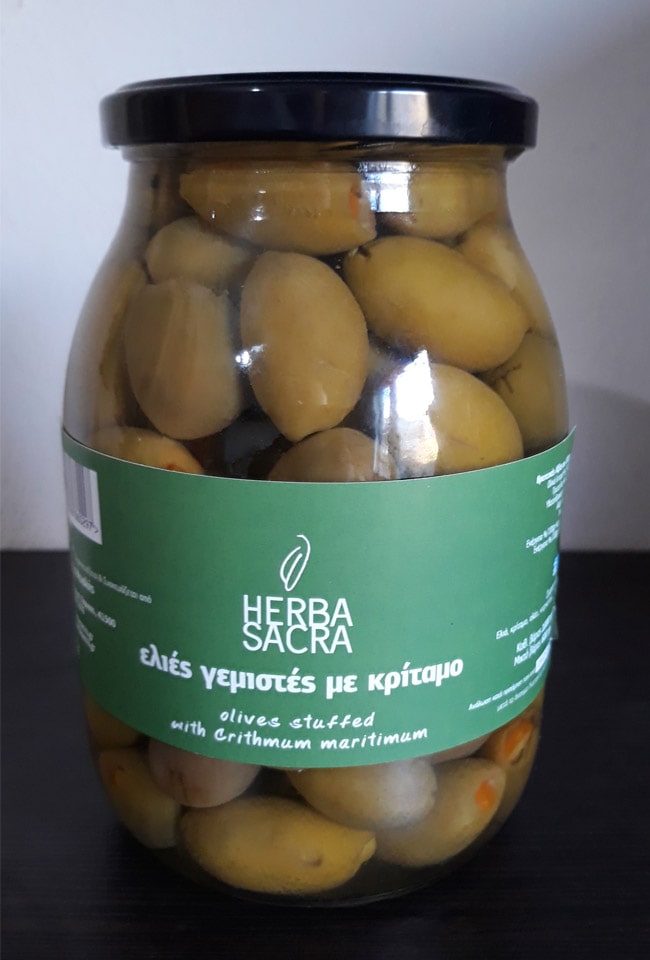 Olive stuffed with samphire herbasacra herbasacra
